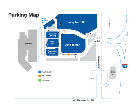 CAK Parking and Runway Map 2020 01 v3