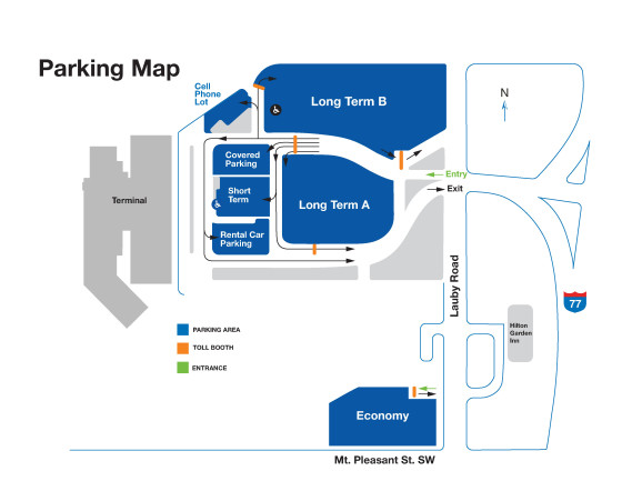CAK Parking and Runway Map 2020 01 v5
