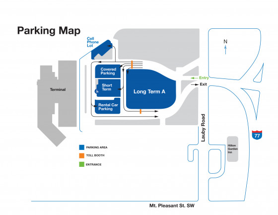 CAK Parking and Runway Map 2020 01
